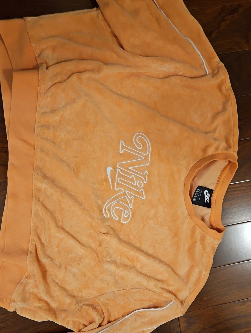 Nike Orange Terry Crewneck Sweatshirt with White Logo